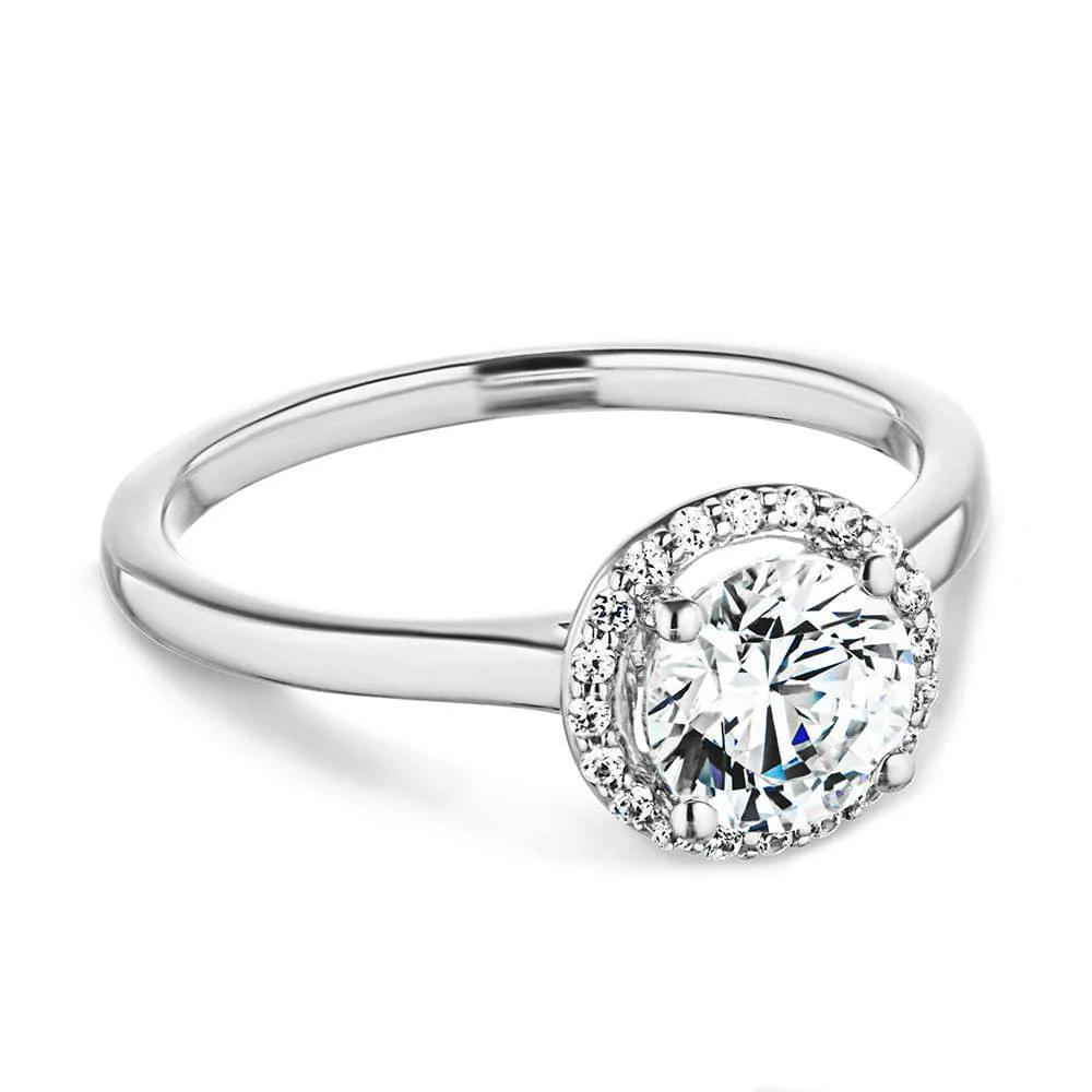 Ava Lab Grown Diamond Stackable Halo Engagement Ring