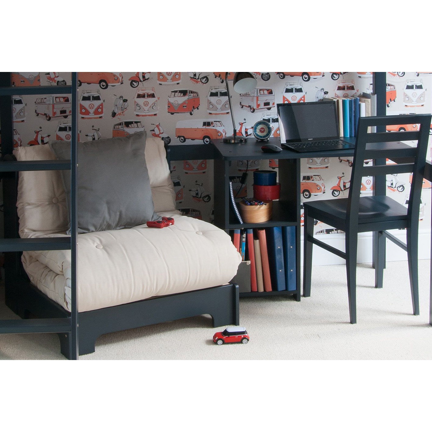 FARGO HIGH SLEEPER LOFT BED WITH FUTON AND STORAGE DESK