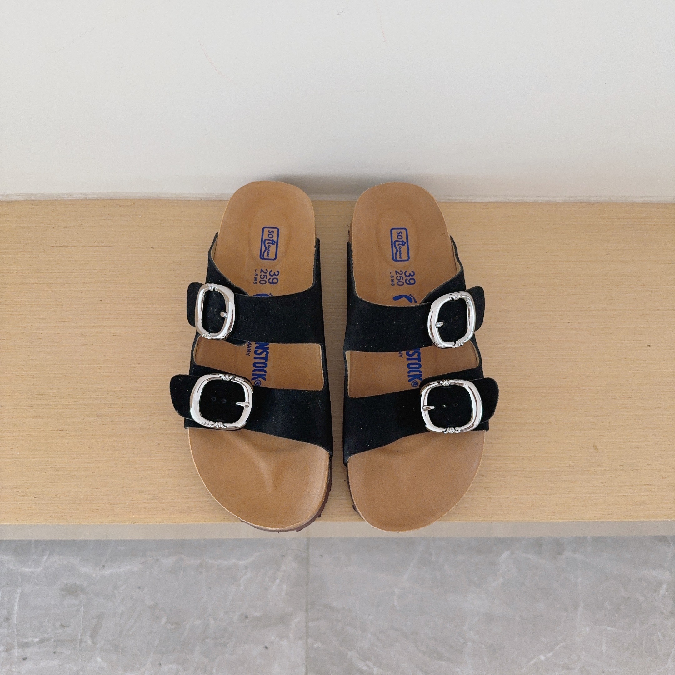 Birken-Style Two-Strap Sandals Cross Motif Collaboration Series