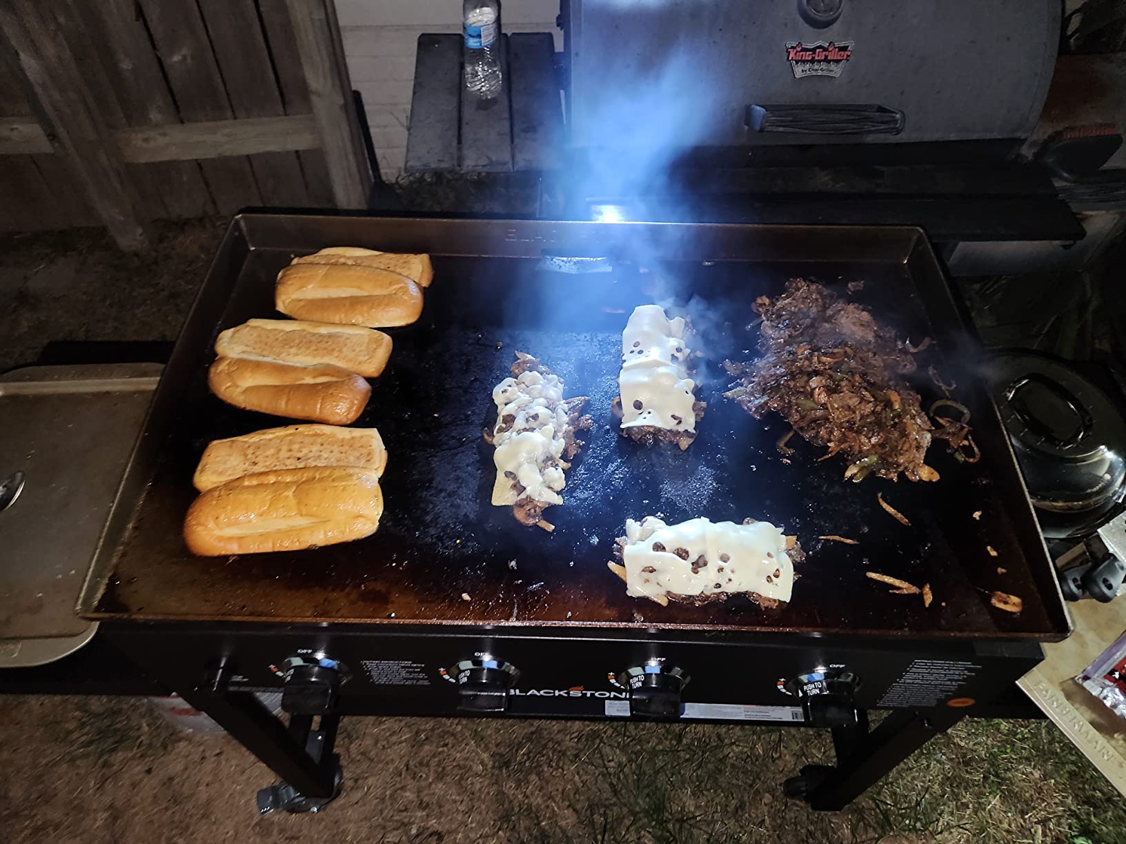 Blackstone 36 Inch Gas Griddle Cooking Station 4 Burner Flat
