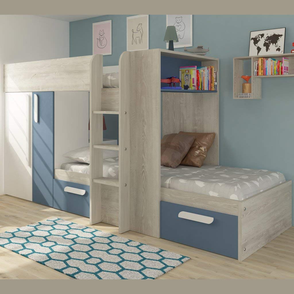 Trasman Barca Pink Bunk Bed with Wardrobe & Storage