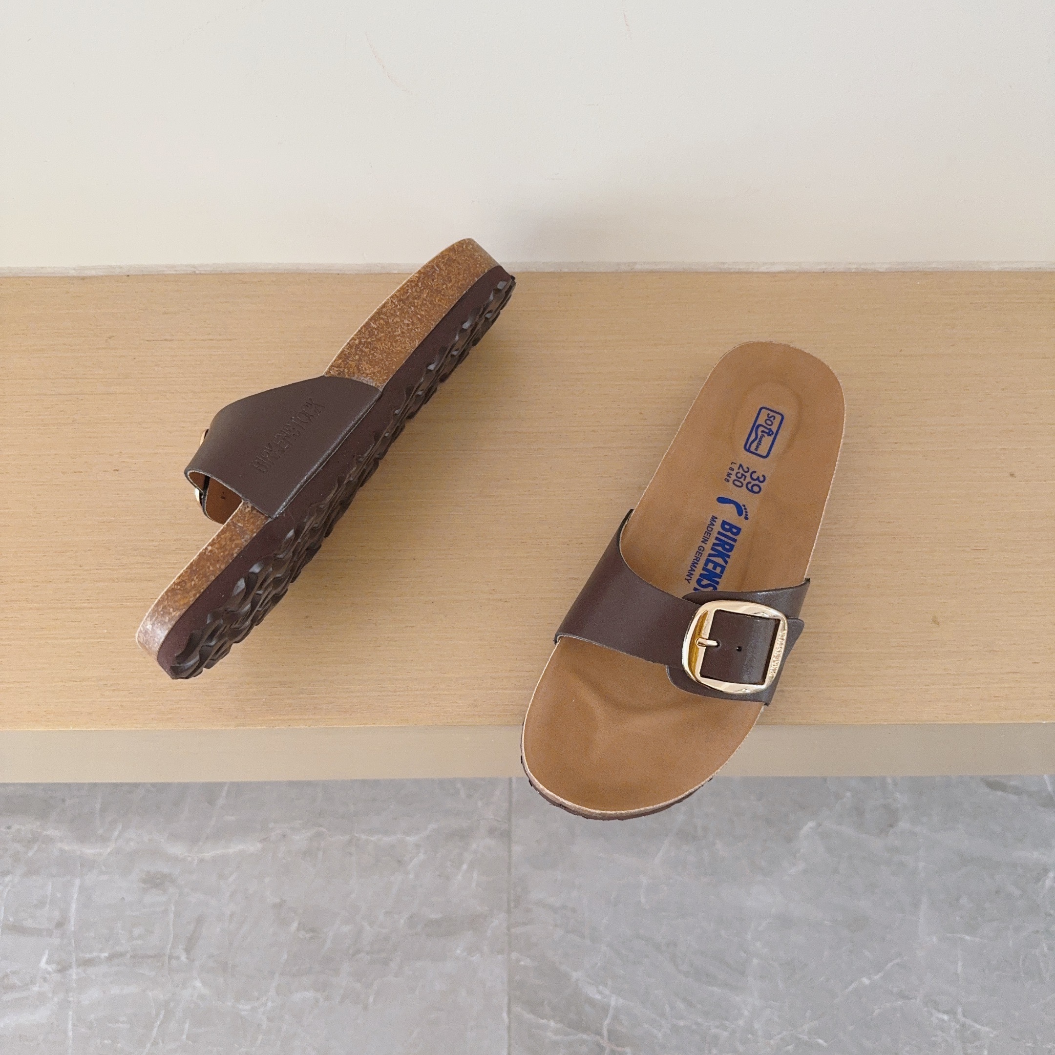 Birken-Style Big-Buckle Sandals