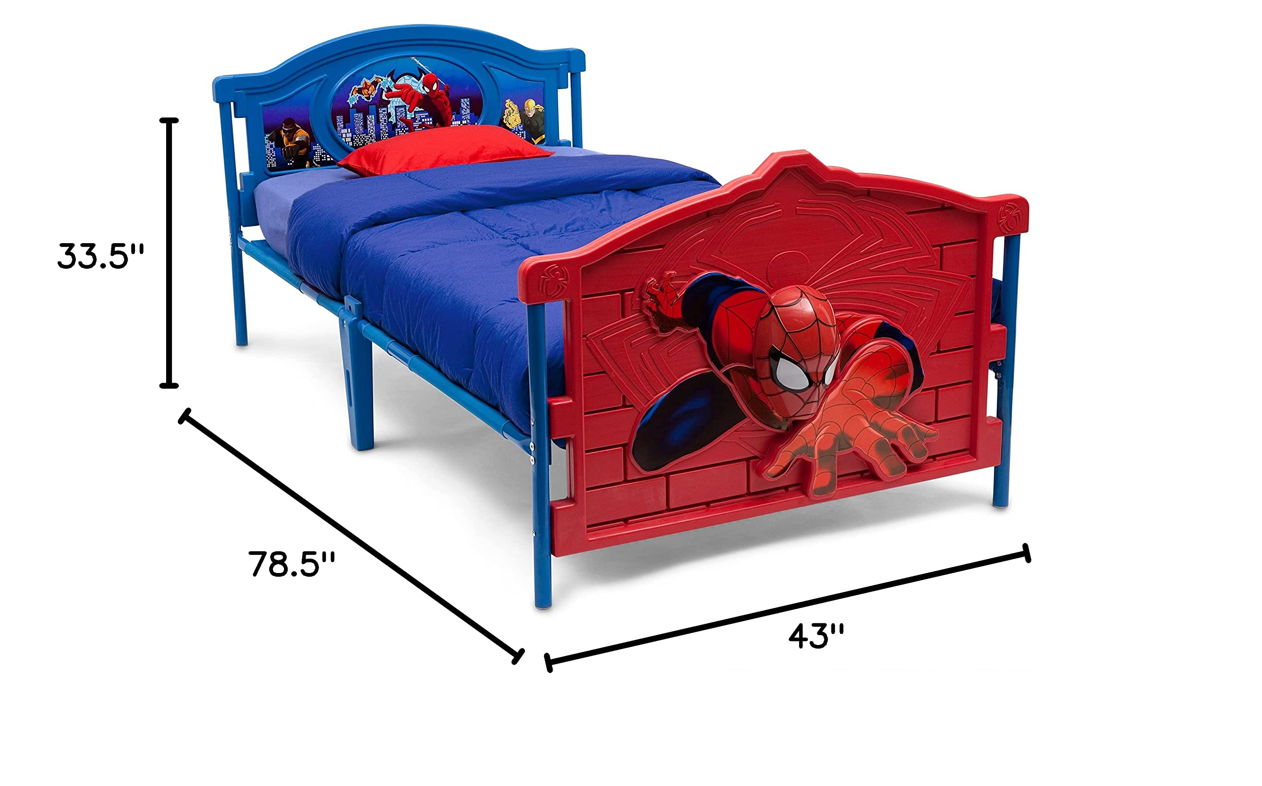 Marvel Spider-Man Plastic 3D-Footboard Twin Bed by Delta Children