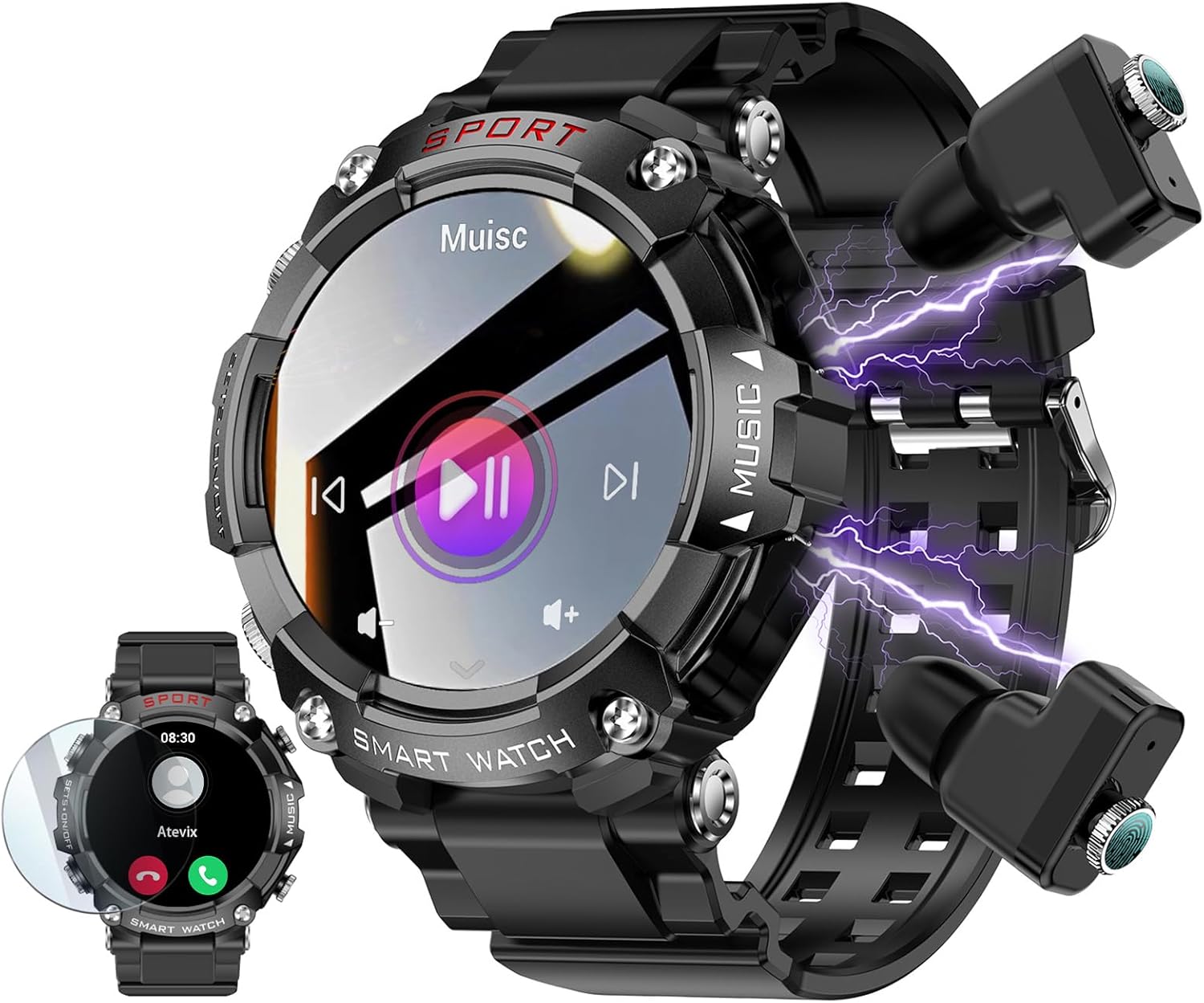 Smart Watch with Earbuds, 1.52