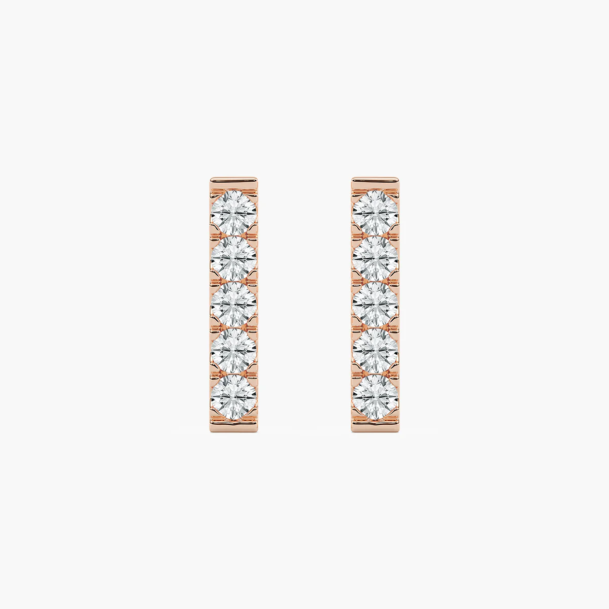 1/2 ctw Round Lab Grown Diamond Single Row Stud Earrings