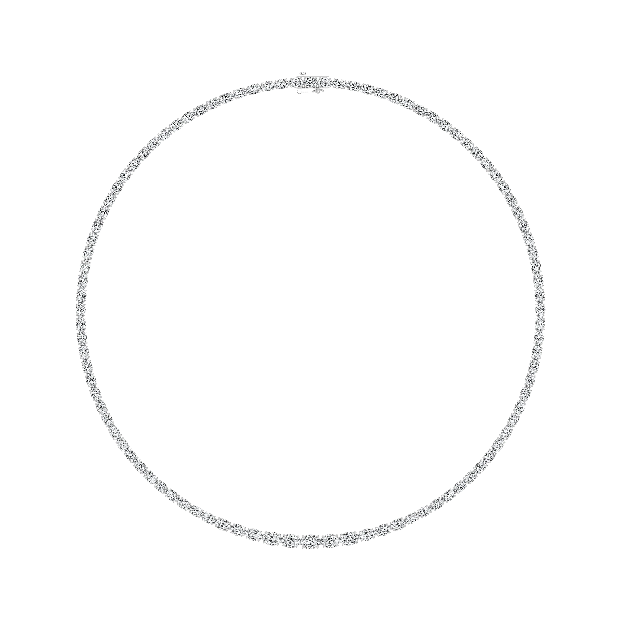 19 ⅞ ctw Oval Lab Grown Diamond East West Tennis Necklace - 18 Inches - Signature Collection