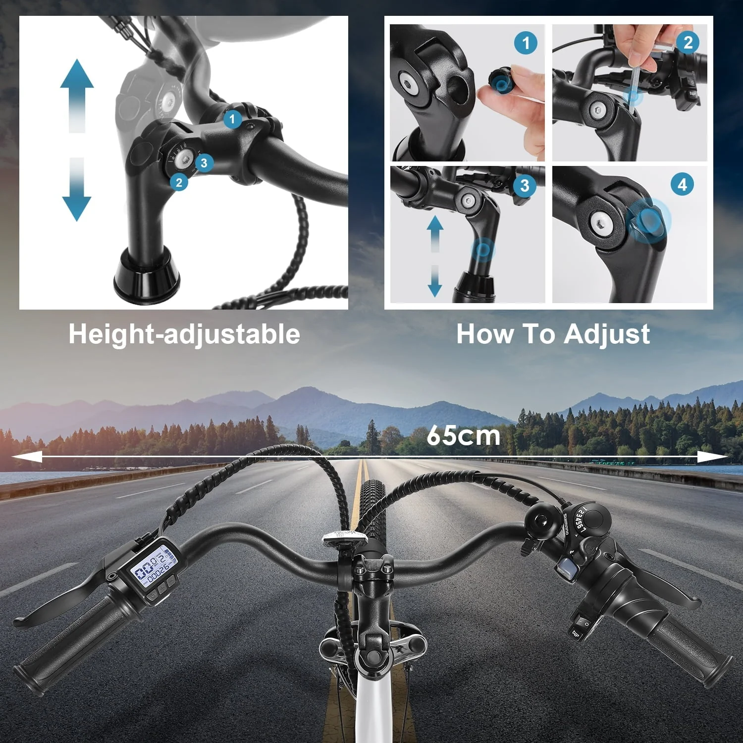 ANCHEER 26in Electric Commuter Bike, 48V 500Wh, 7-Speed