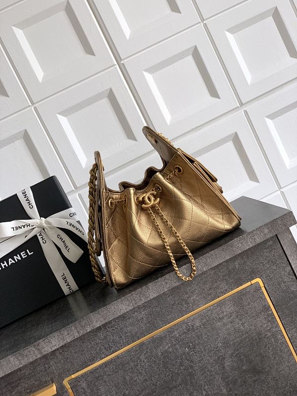 Chanel Mini Hobo Champagne Caviar Bag