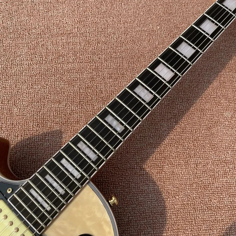 Left Hand Electric Guitar, Nature Flame Maple Top, Rosewood Fingerboard