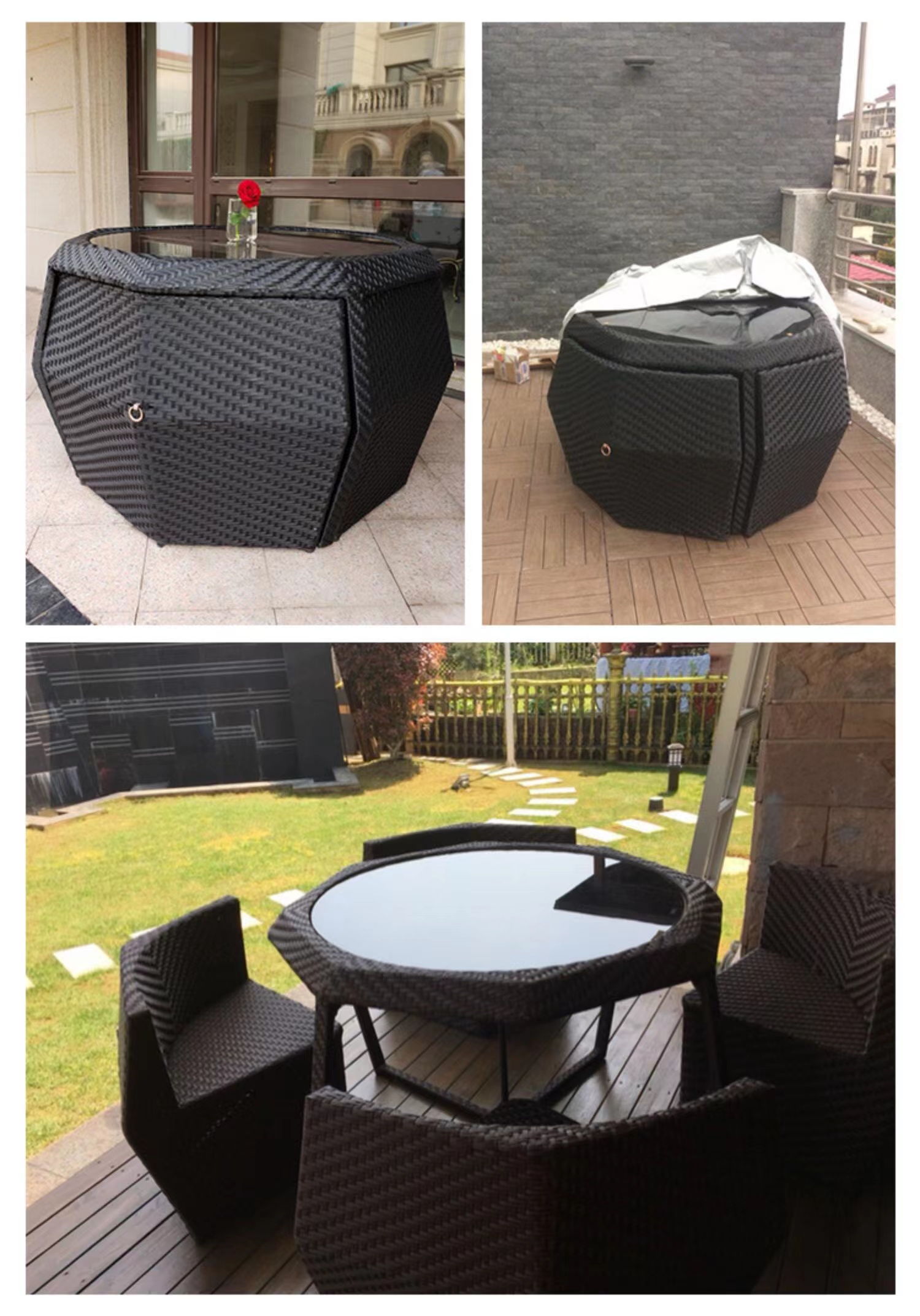 Five-piece Set of Rattan Creative Furniture Rattan Chair Leisure