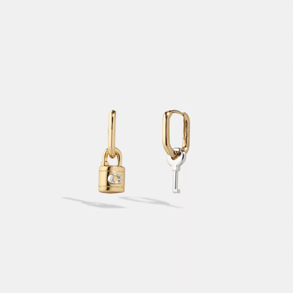 COAthtCH Signature Padlock And Key Mismatch Earrings