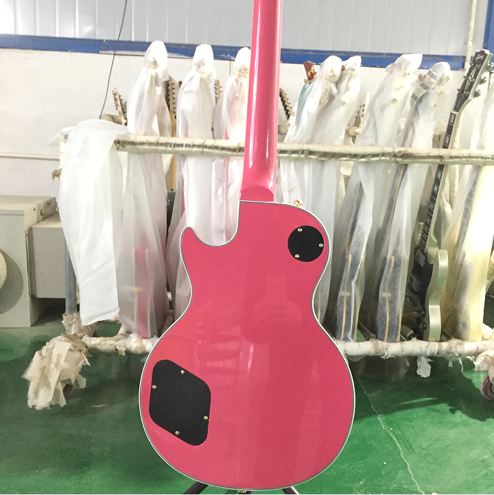 LP Electric Guitar Pink H-H Pickups Gold Hardware Guitar 6 strings Top