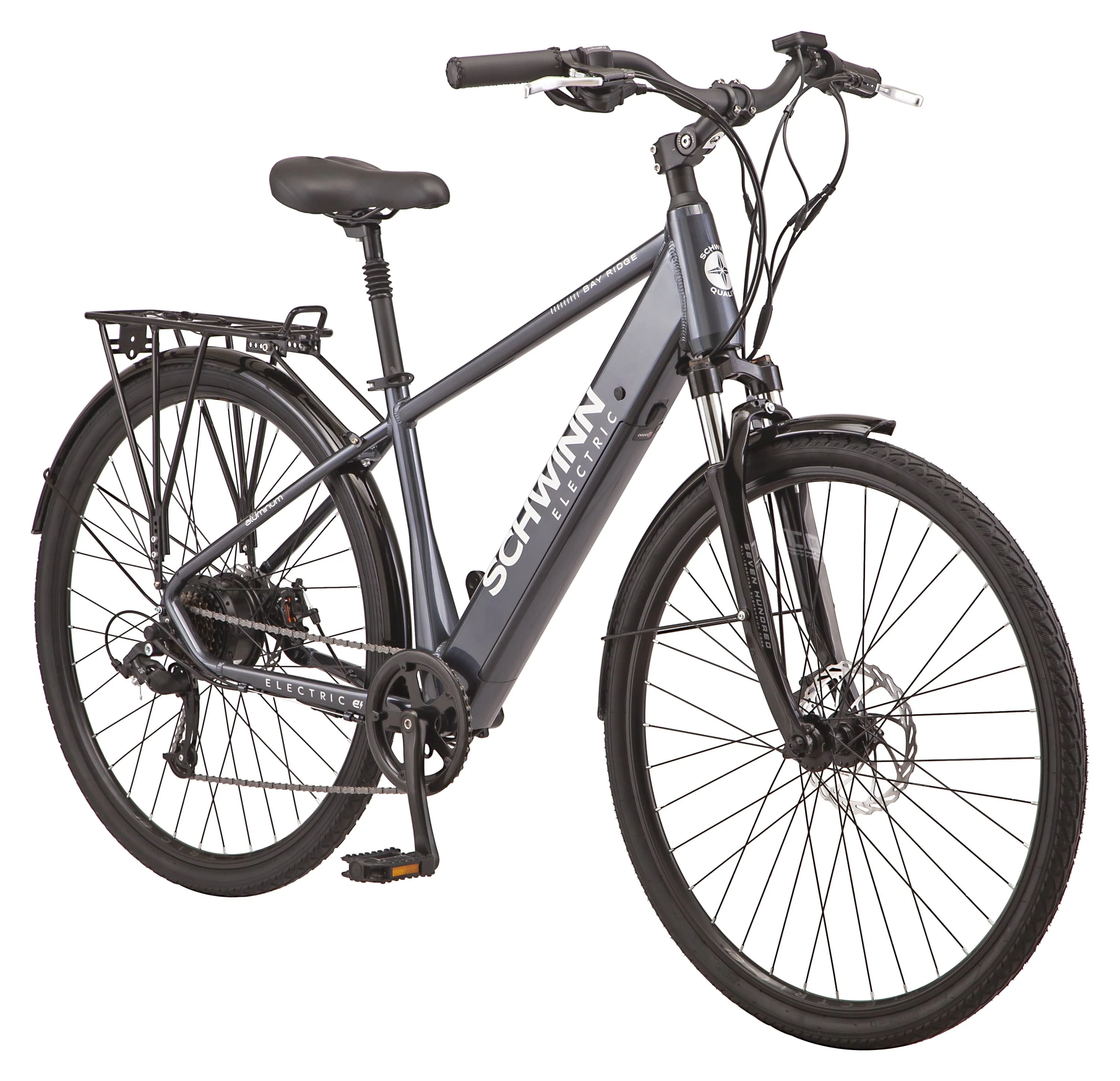 Schwinn Bay Ridge 700c Hybrid Electric Bike, 250W, Gray