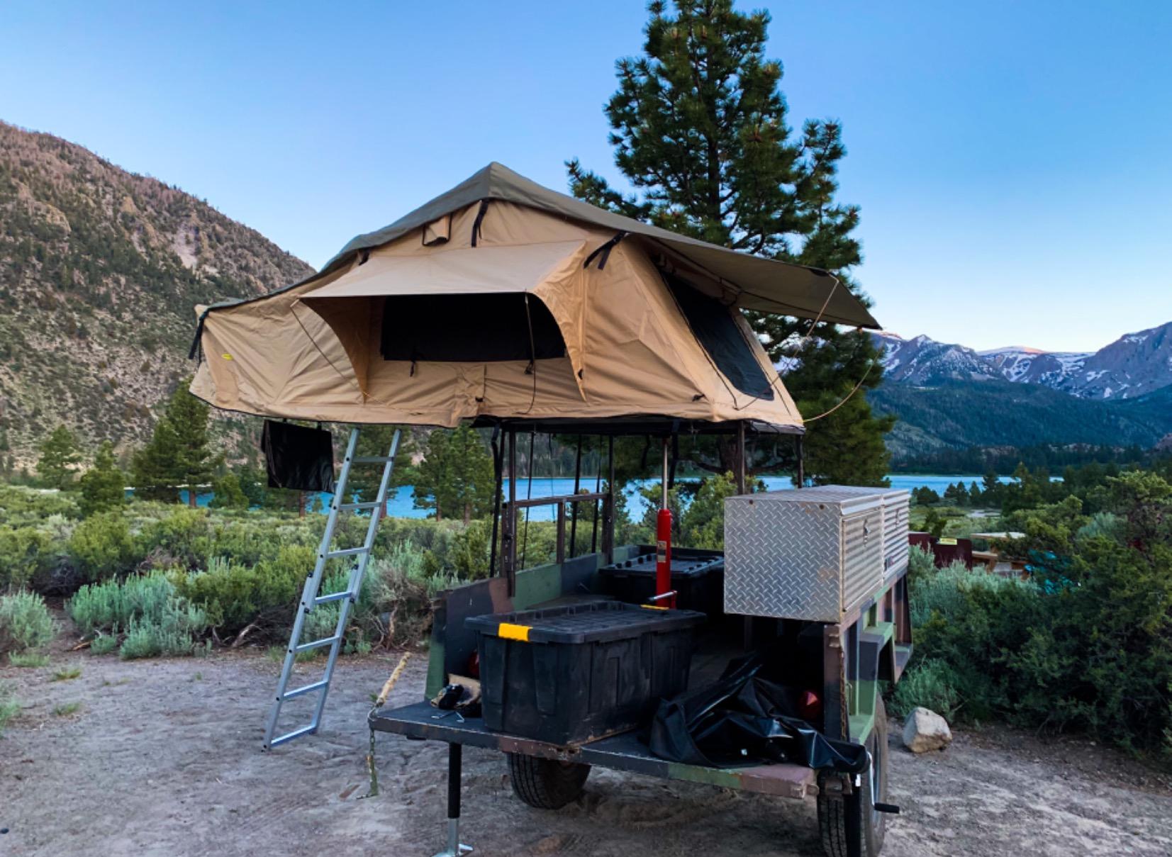 Overlander XL Roof Top Tent - Folder With Bedding - Coyote Tan