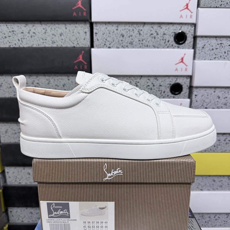 Christian Louboutin Sneaker White Pebbled Leather