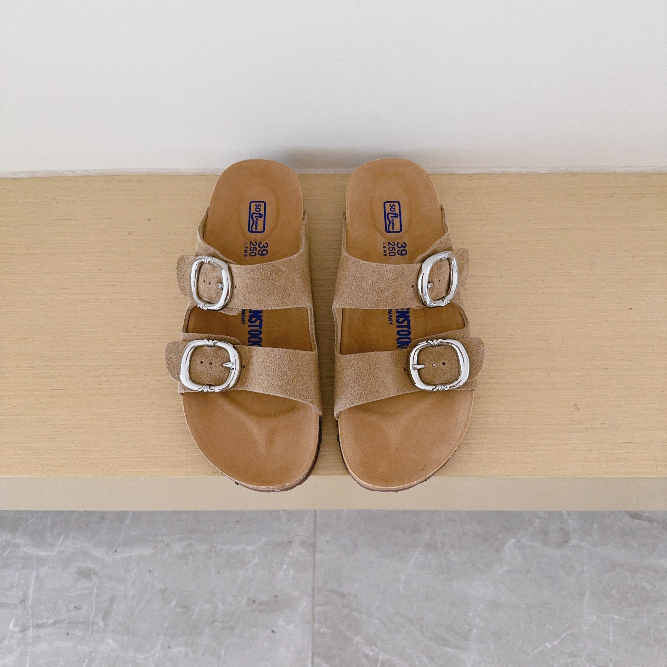 Birken-Style Two-Strap Sandals Cross Motif Collaboration Series