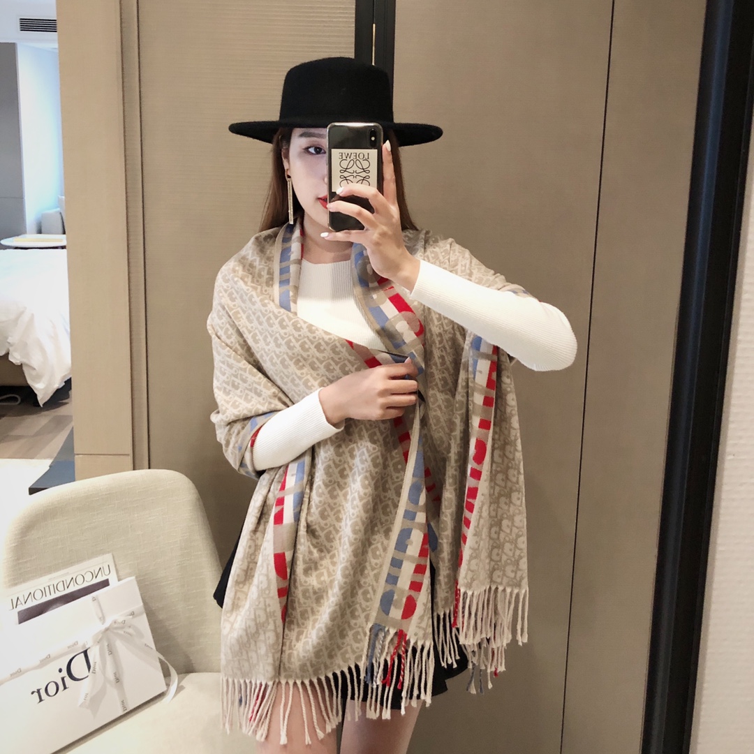 Dior Oblique Stripe Scarf Beige product images
