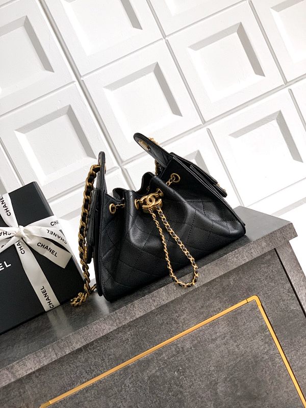 Chanel Mini Hobo Black Caviar Bag