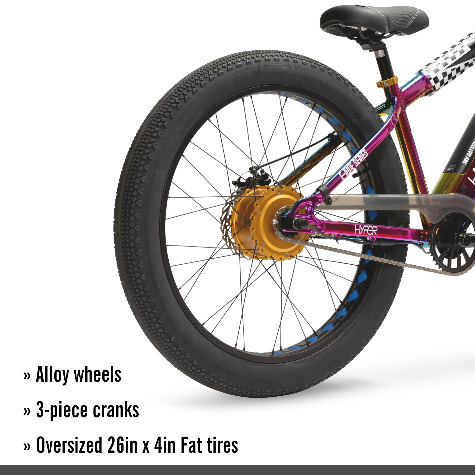 Hyper Jet Fuel 26in Fat Tire Electric BMX Bike, 250W, 36V