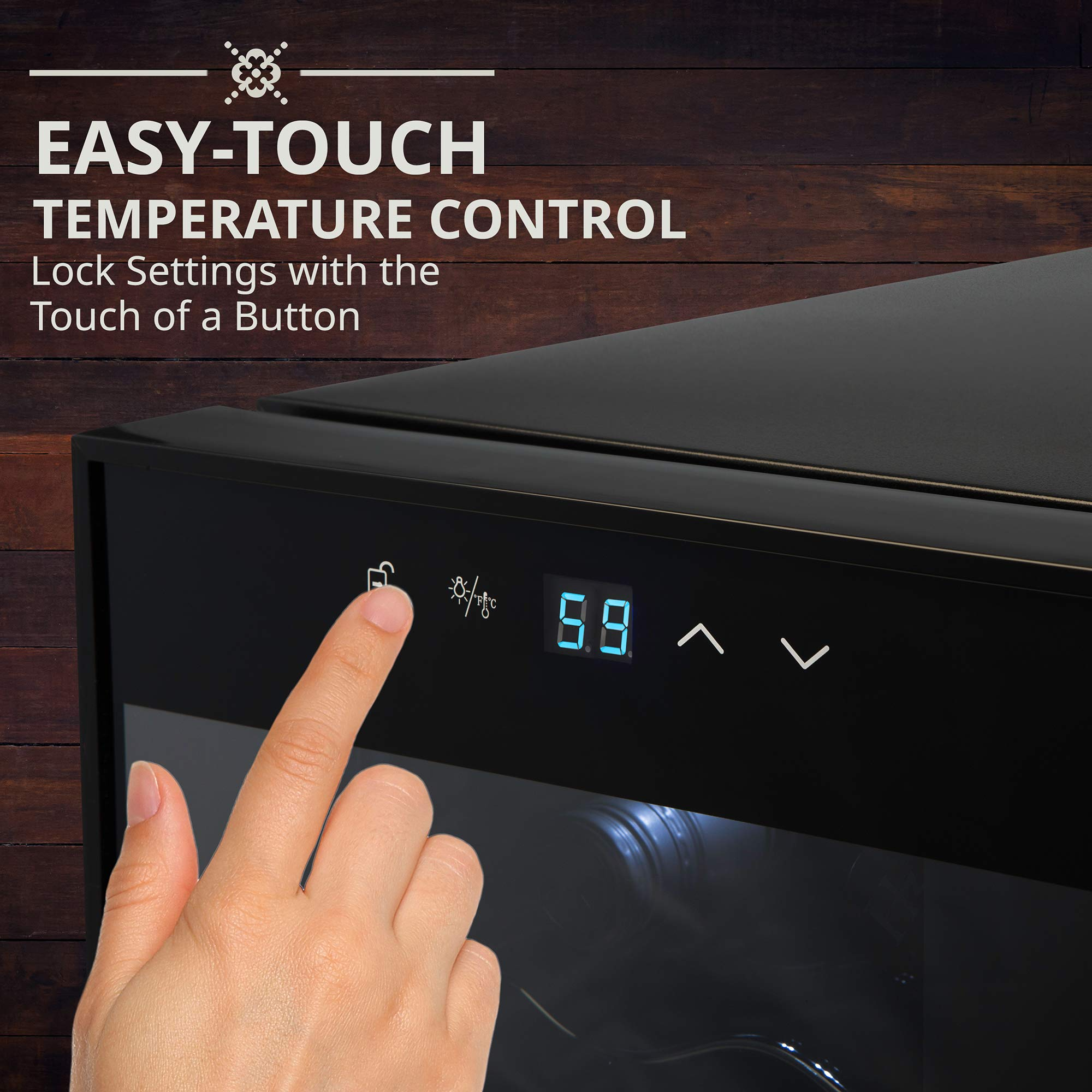 Ivation 12 Bottle Compressor Wine Cooler Refrigerator withLock