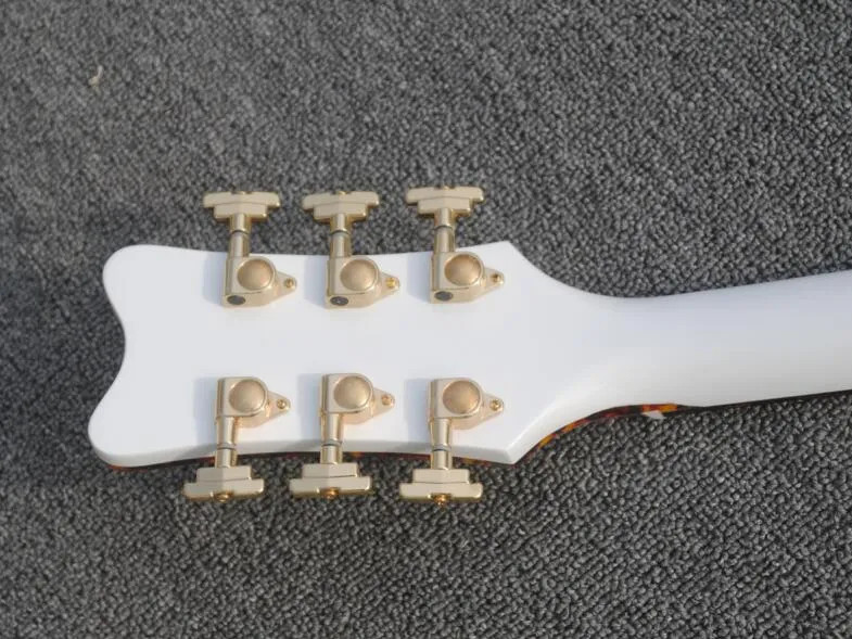 White G6120 Semi Hollow Body Jazz Electric Guitar Imperial Tuners,Double F Holes