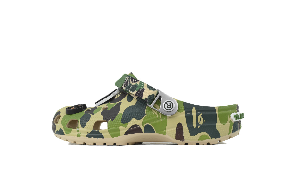 A Bathing Ape BAPE x Crocs Classic Clog ABC Camo Green