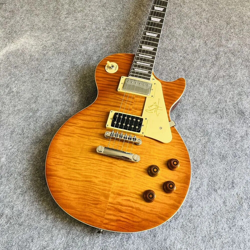 Custom Shop Jimmy Page Electric Guitar Honey Burst Flame Maple Top Professional
