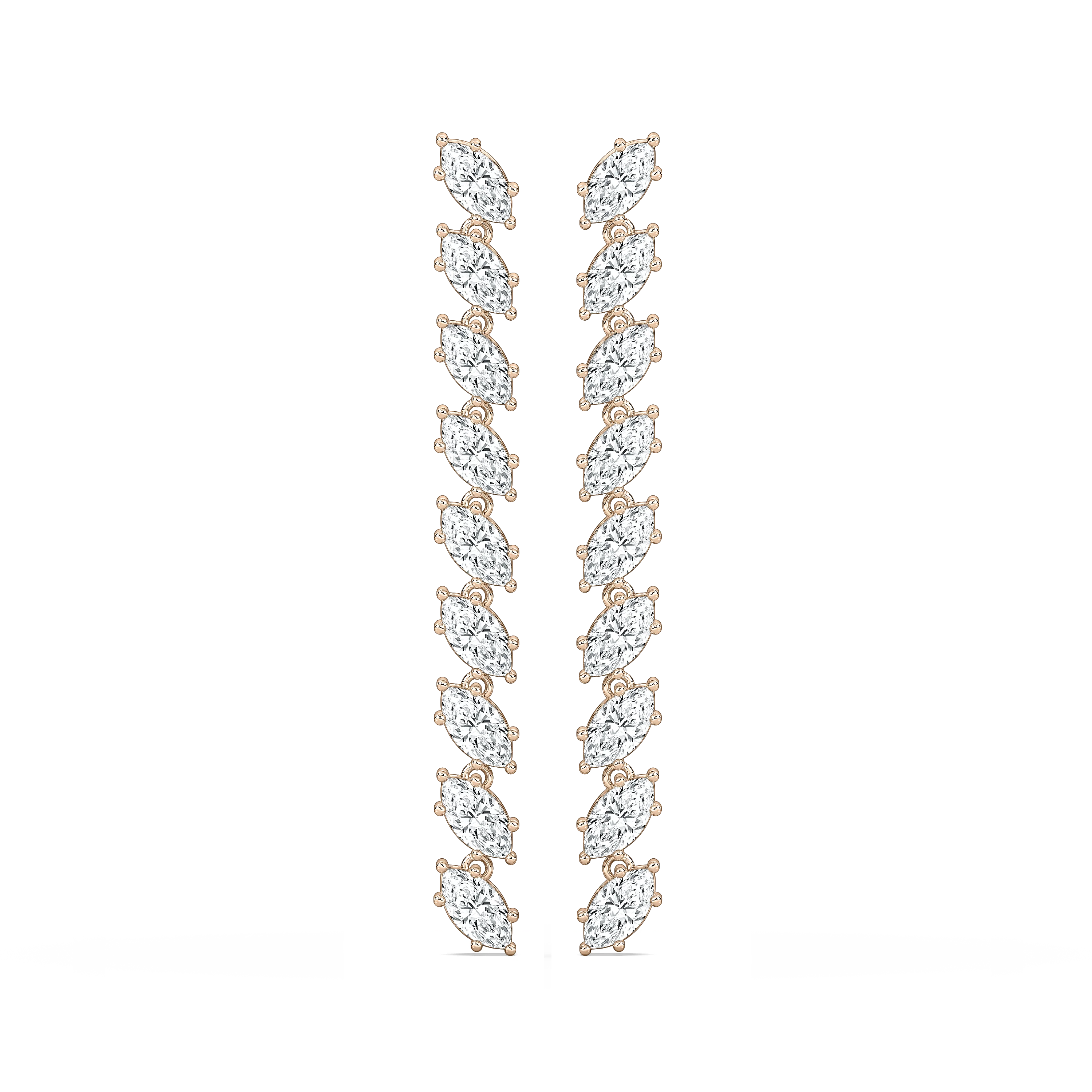 1/8 ctw Marquise Lab Grown Diamond Drop Earrings