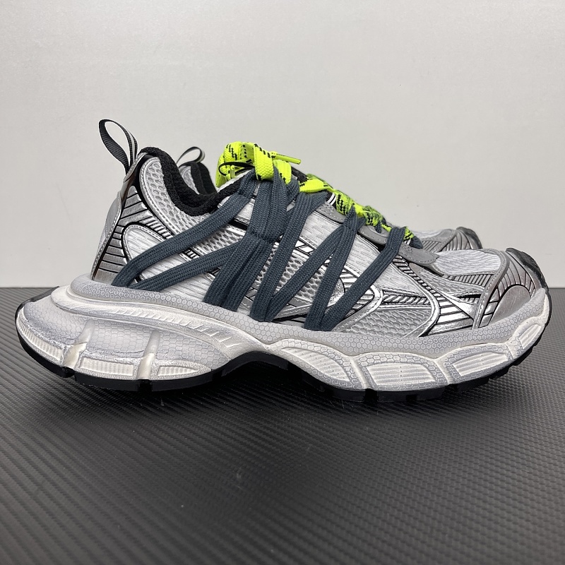 Balenciaga 3XL Side-Strap Silver Sneakers
