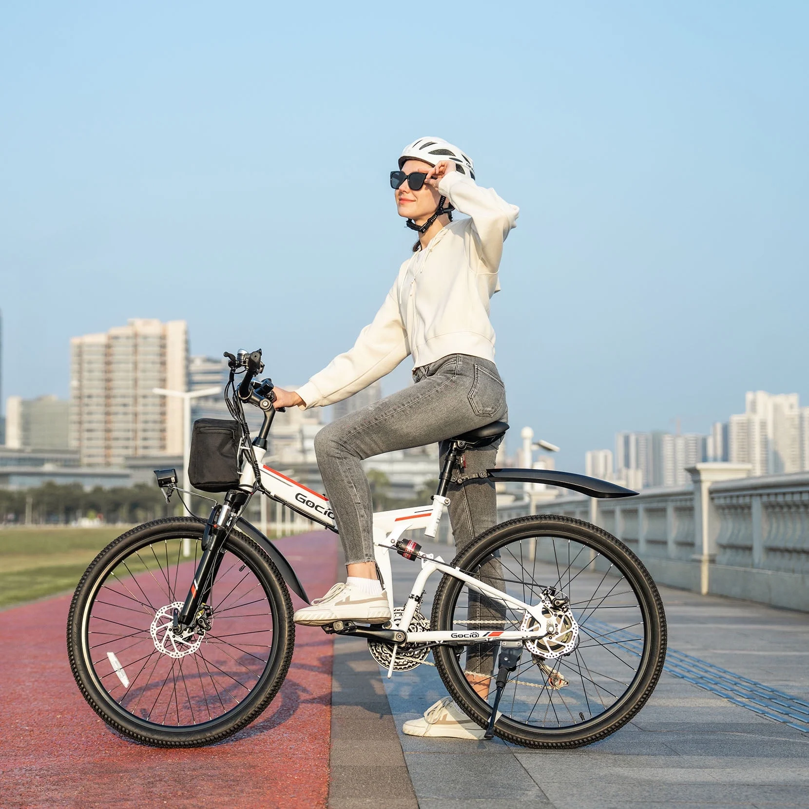 Gocio 26in Folding Electric Mountain Bike, 500W, Full Suspension