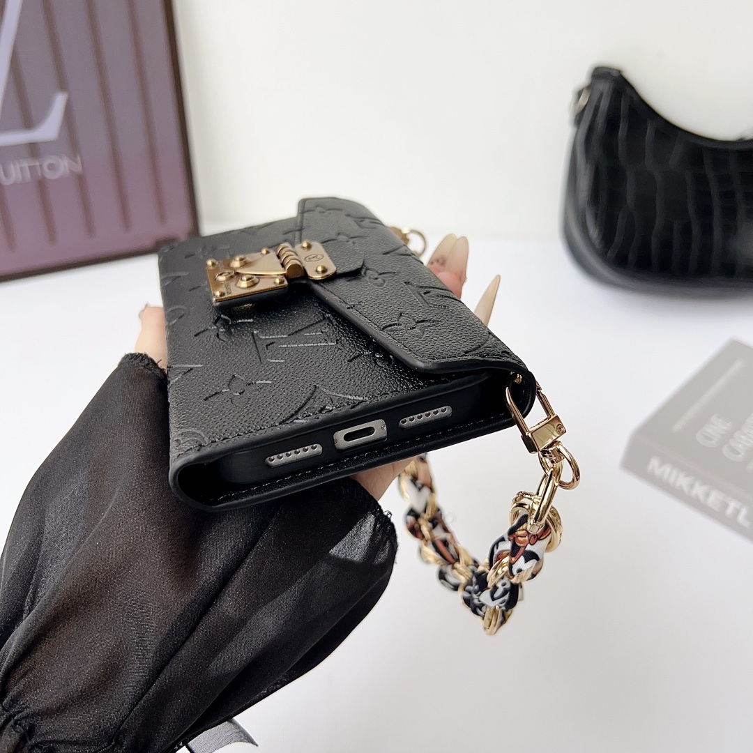 Louis Vuitton Embossed Monogram Wallet Crossbody Phone Bag