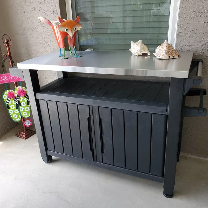 Arrilla Winston Porter Bar Cart Made of Durable Wood-look Resin