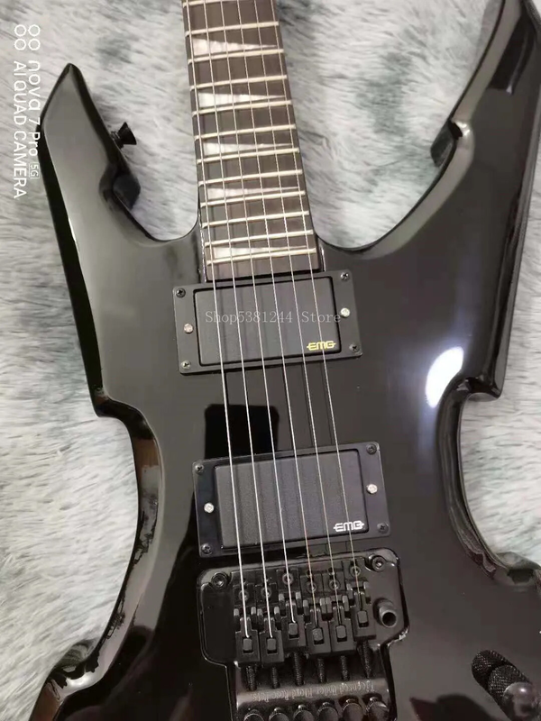 6-string Profiled Electric Guitar, Black Body, Black Paint Rosewood Fingerboard