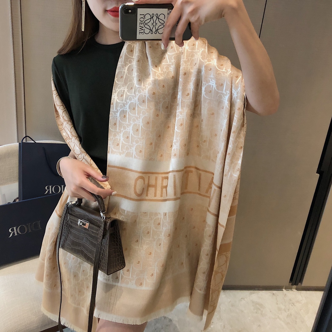 Dior Oblique Scarf Pink and Beige