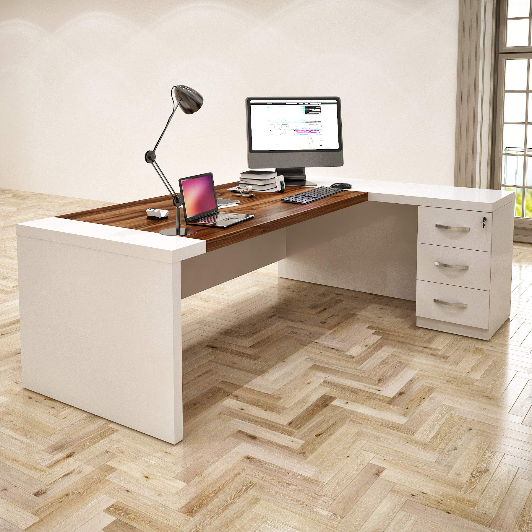 87" Executive Office Furniture Set | Made of Wood | Home Office