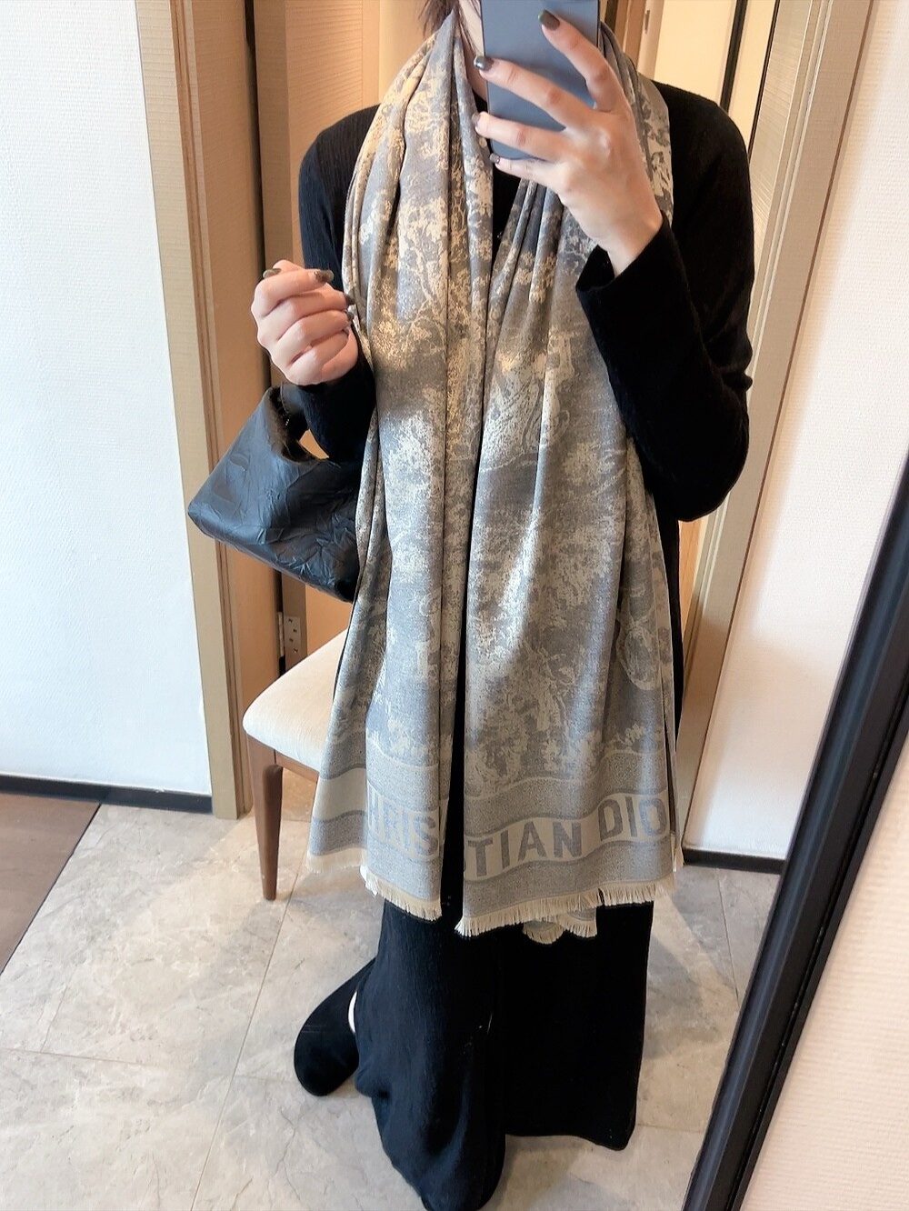 Dior Oblique Scarf Grey and Brown 65 x 180 cm product images