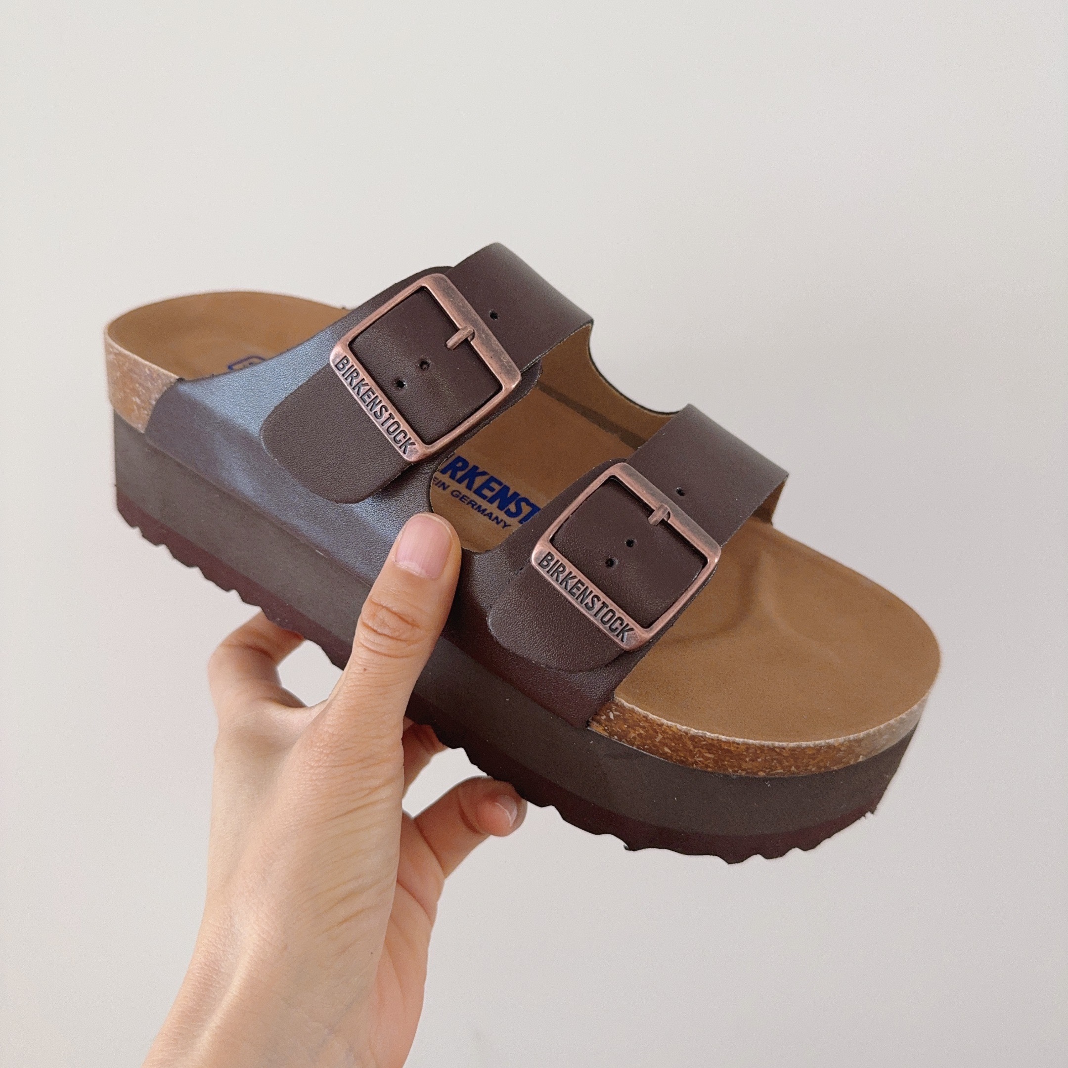Platform 6 Cm Birken-Style Two-Strap Sandals