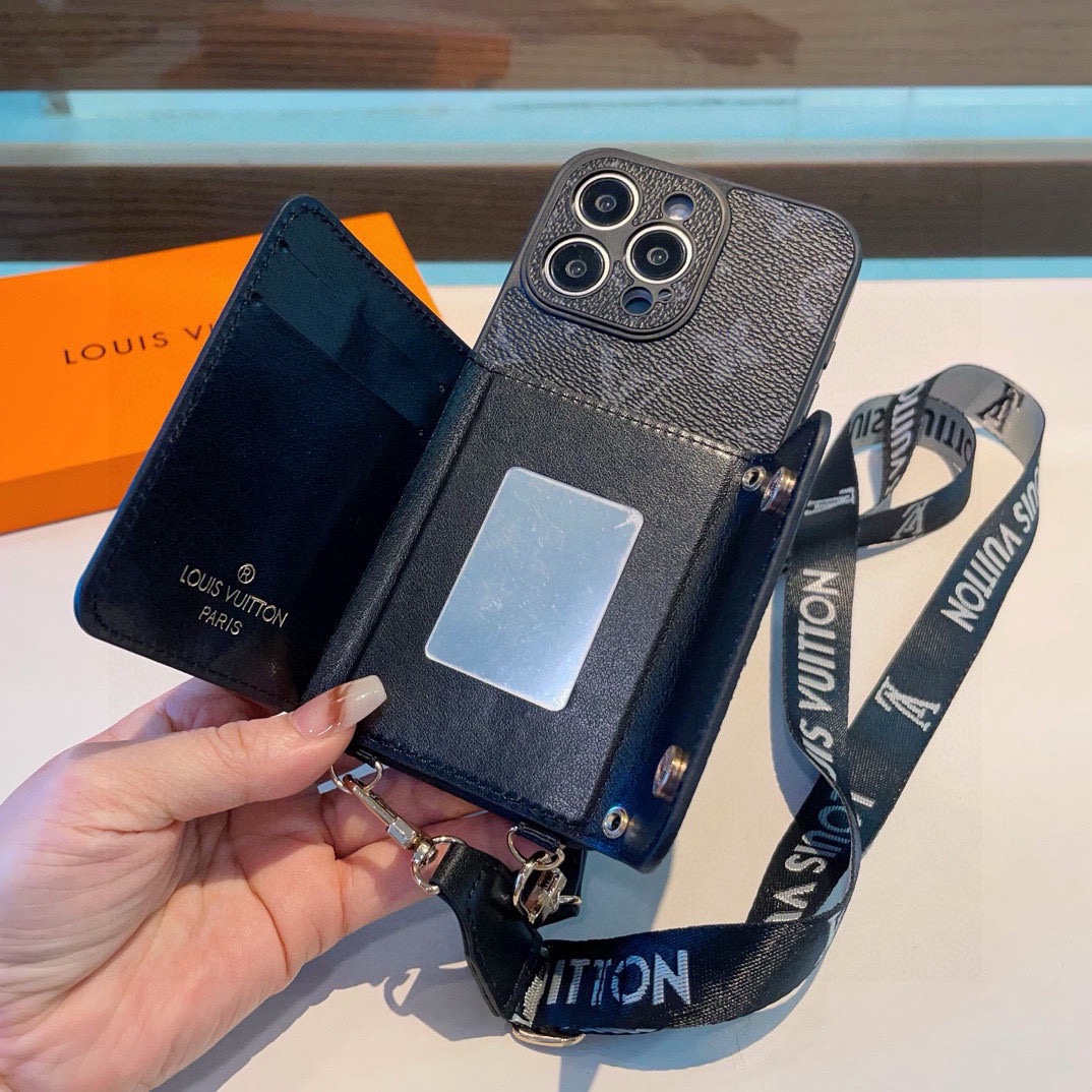 LV Classic Monogram Crossbody Card Holder Phone Case