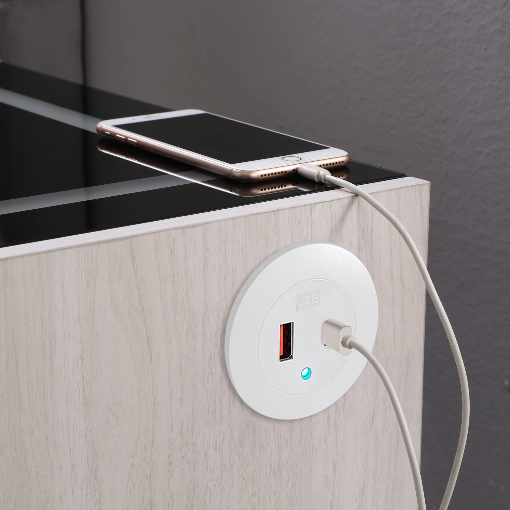 Nightstands Wireless Charging Station and LED Lights