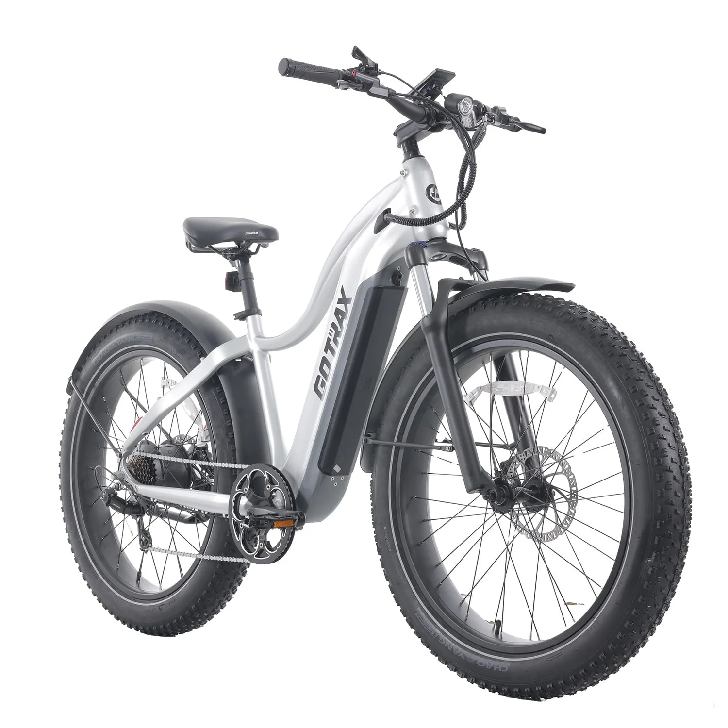 GOTRAX Tundra 26in Fat Tire Electric Bike, 750W, Silver