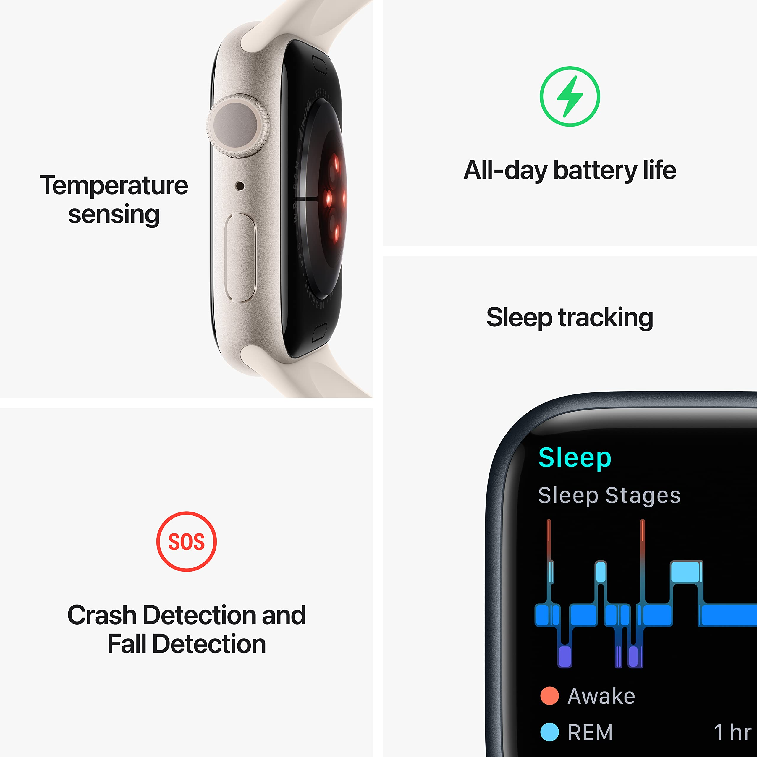 Apple Watch 8 Smart Watch w/ Midnight Case with Midnight Sport