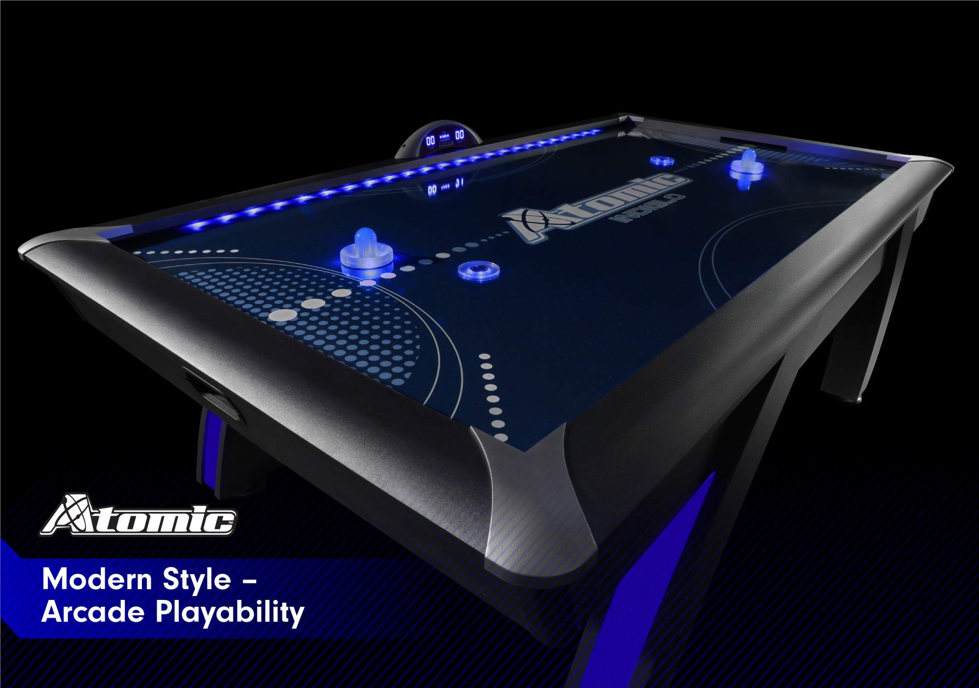 7.5 ft LED Light UP Arcade Air Powered Hockey Tables - Includes