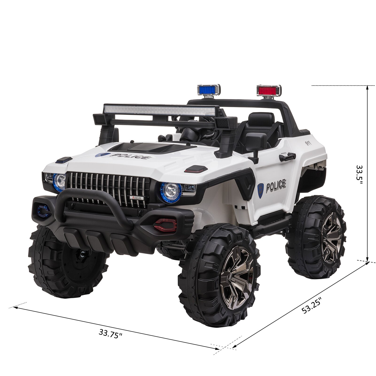 2-Seater Electric Ride on Police Car SUV Truck Toy