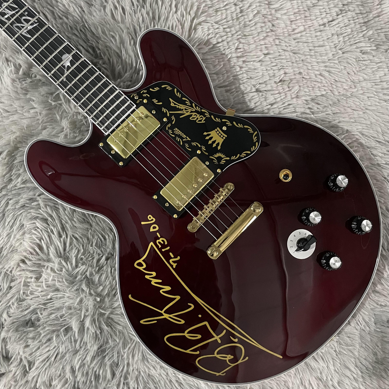 Factory Lucille BB.King Wine Red Electric Guitar HH Pickups Mahogany Neck Top