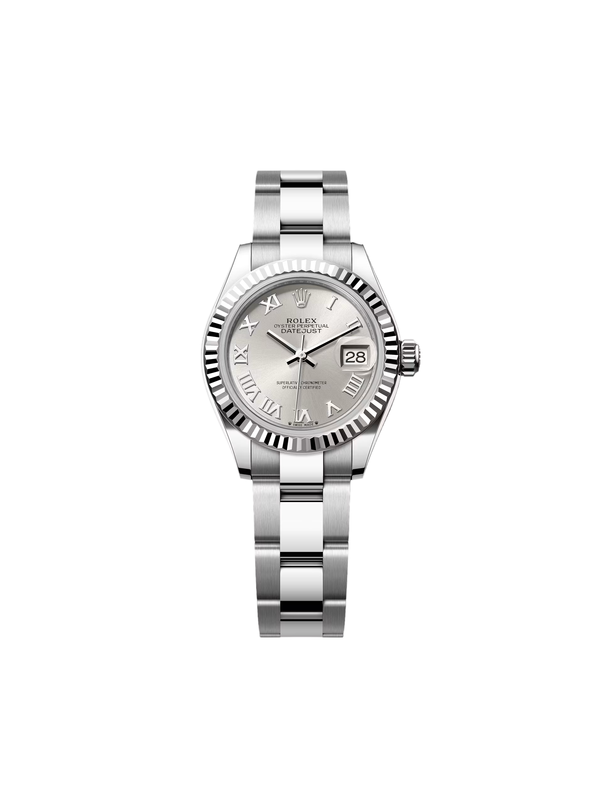 【Super Clone】RLX Lady-Datejust 28mm 279174 Silver Roman Dial Oyster Bracelet