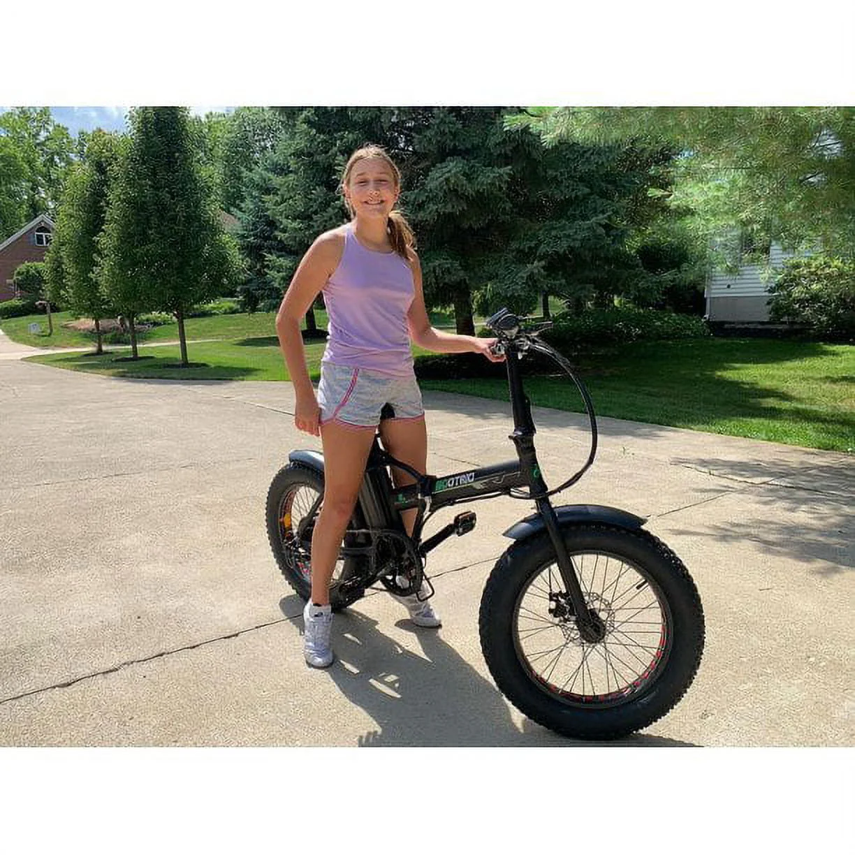 ECOTRIC 20in Folding Fat Tire Electric Bike, 500W, 48V, Black