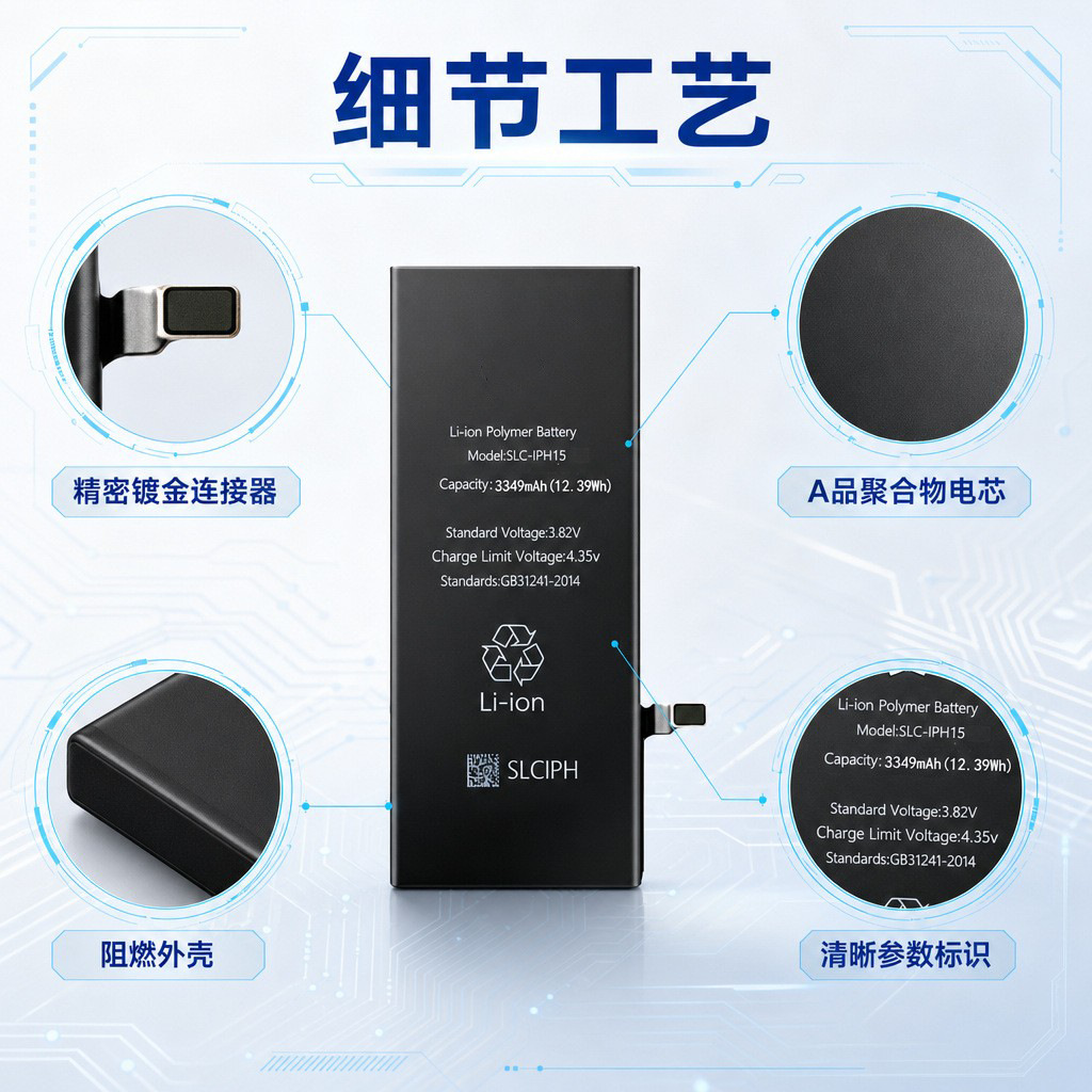 iPhone 14 Replacement Battery High Capacity - back view