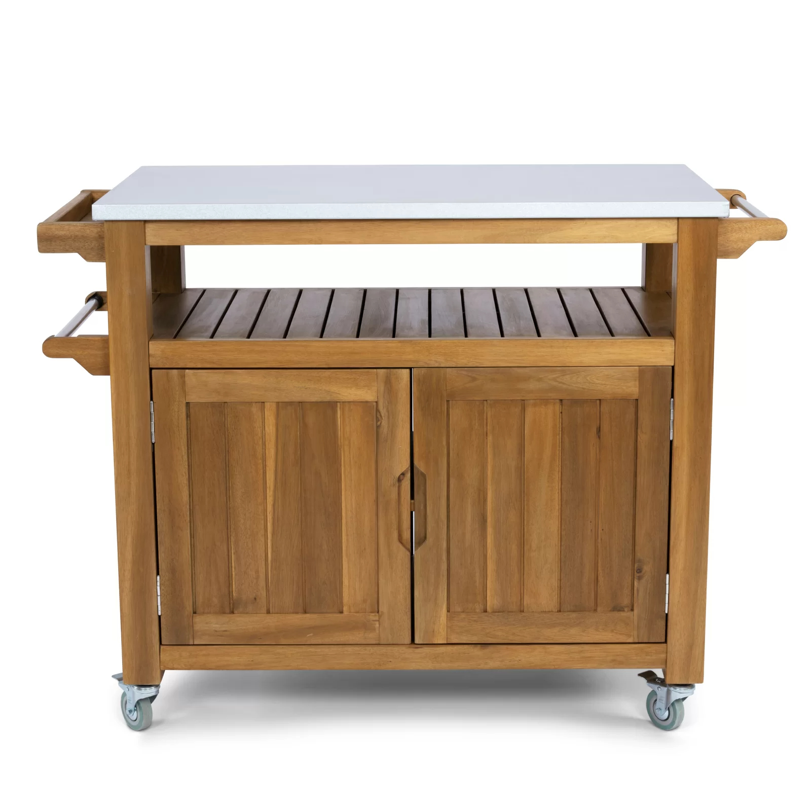 Amagansett Sand & Stable Bar Cart with Solid Wood Outer Material