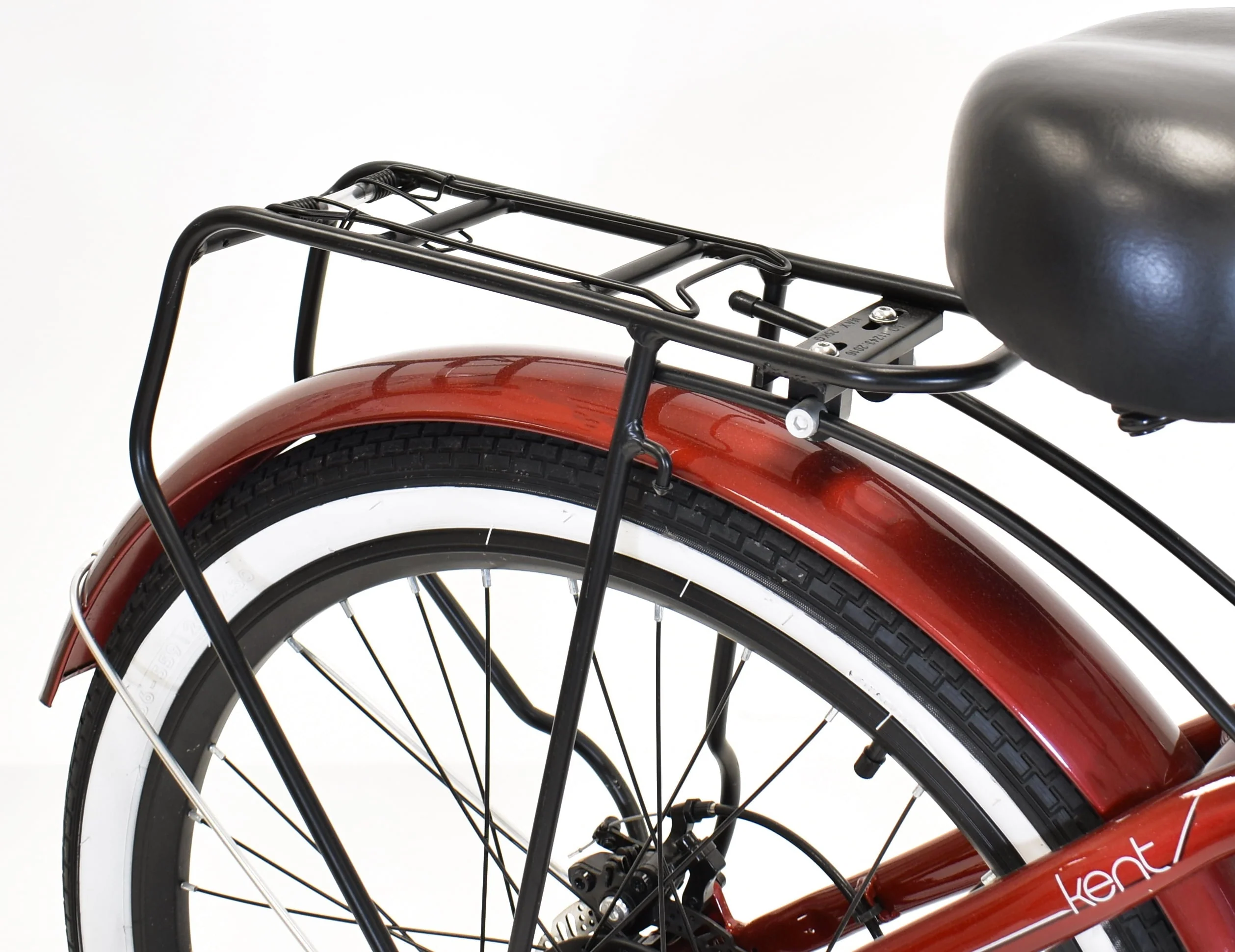 Kent 26in Pedal-Assist Electric Cruiser Bike, 350W, Red