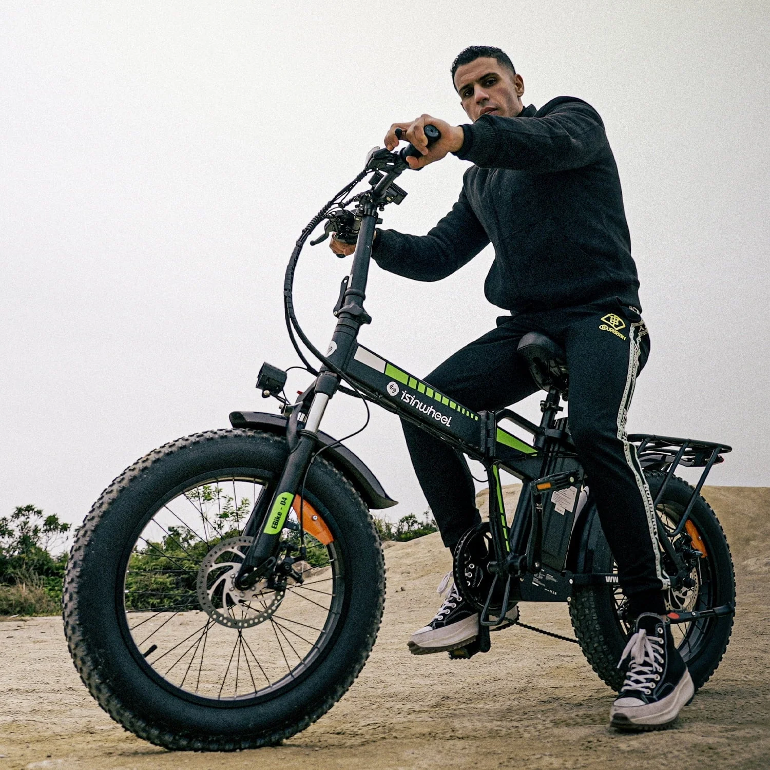isinwheel D4 20in Folding Fat Tire Electric Bike, 500W, 15Ah